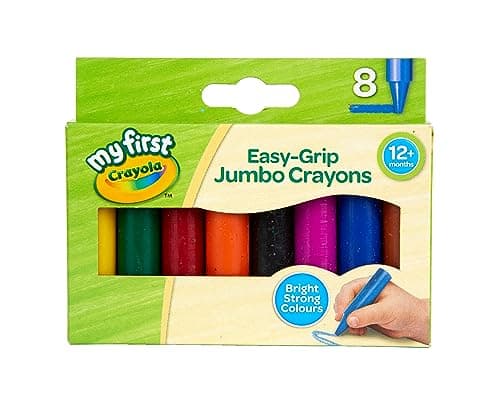 Image of CRAYOLA MyFirst Jumbo Crayons - Assorted Colours Easy-Grip Colouring Crayons Perfect for Toddlers Hands Ideal for Kids Aged 12 Plus Months, Multicolor, (Pack of 8)