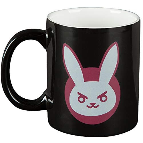 Image of Overwatch Mug D.VA Logo Black Ceramic 11oz New j7857-black
