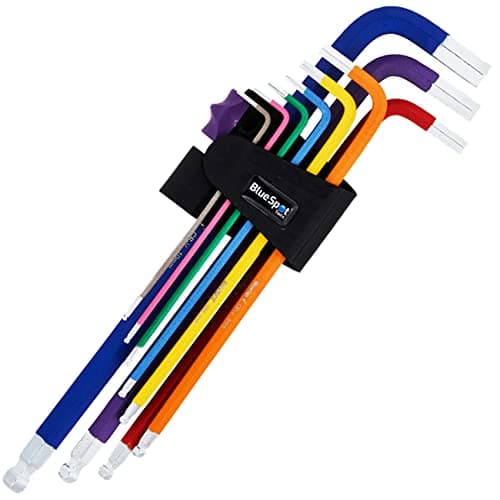 Image of NTI 9 Pcs BlueSpot Extra Long Colour Coded | Ball End | Hex Allen Keys Set | 1.5-10mm | Metric | Diamond Headed | Anti-Slip | Power & Hand Tools | DIY | UK Free P&P