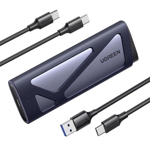 Image of UGREEN M.2 NVMe & SATA Enclosure, USB 3.2 Gen 2 SSD Enclosure, 10Gbps NVMe External Caddy, Aluminum PCIe Adapter for M and M&B Key in 2230/2242/2260/2280 SSDs