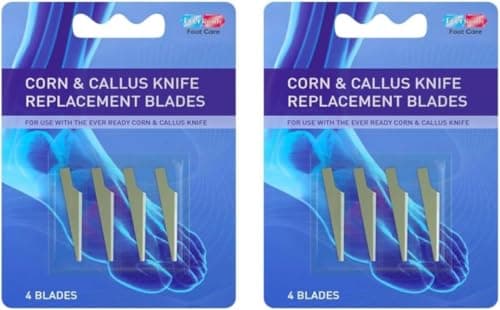 Image of Ever Ready Corn & Callus Trimmer Refills 4 | Corn Knife Replacement Cartridges (Pack of 2) | | Stainless Steel Refills for Foot Care Trimmer | Removes Hard Skin, Corns & Calluses