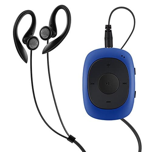 Image of AGPTEK G02 8GB Mini Clip MP3 Player with FM Radio for Jogging Running Gym, (sweatproof cover added), Blue
