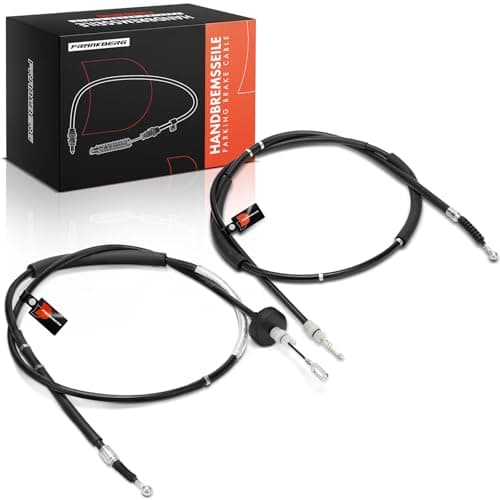 Image of Frankberg 2x Handbrake Cable Rear Axle Compatible with A4 8E2 A4 8EC A4 Avant 8E5 A4 Avant 8ED A4 Cabriolet 8H7 A4 Cabriolet 8HE Replace# 8E0609722AF