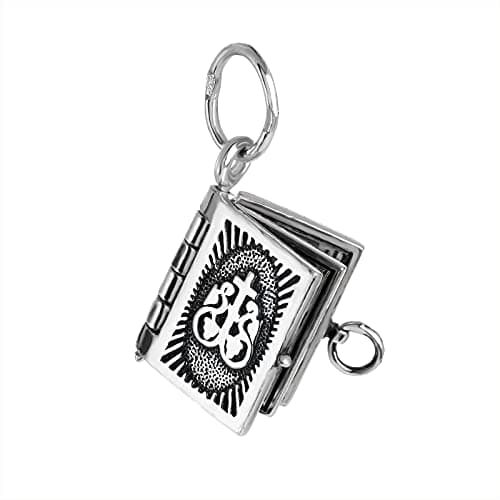 Image of NKlaus 925 Sterling Silver Prayer Book Jesus Prayer Heart Prayer Pendant Amulet 8025