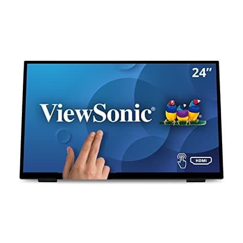Image of ViewSonic TD2465 24-inch Frameless Touch Monitor, FHD 1080p, with 10 Points PCAP, HDMI, USB, DisplayPort, Palm Rejection
