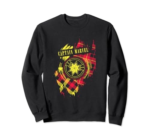 Image of Captain Marvel Tartan Patch Sweatshirt
