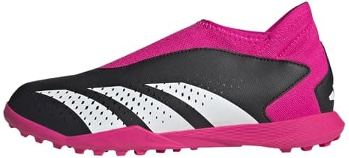 Image of adidas Predator Accuracy.3 Laceless Turf Boots Football, Core Black/Cloud White/Shock Pink, 3 UK