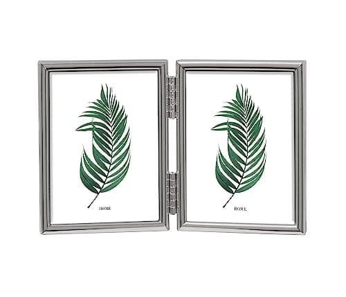 Image of Inov8 Framing Tarnish Resistant Silver Plated Picture Frame - Thin Edge Double Frame Design for Two Photos 2.5x3.5 Inch (6.5 x 9cm)