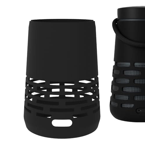 Image of Geekria Silicone Case Cover Compatible with Bose SoundLink Revolve+, SoundLink Revolve+ II Wireless Speaker Skin Cover with Charging Port Accessible (Black)