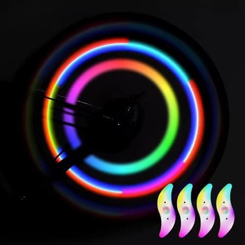 Image of Quwem 4PCS LED Bike Wheel Spoke Lights, Multicolour LED Neon Tire Flash Lamp 3 Flashing Modes Waterproof Color Changing Light Bicycle Accessories Easy to Install Outdoor for Adults and Kids at Night