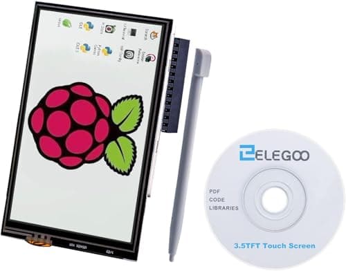 Image of ELEGOO 3.5 Inch LCD Raspberry Pi Touch Screen, 480x320 TFT Display for Raspberry Pi A, A+, B, B+, 2B, 3B, 3B+,3A+,4B, 5B, Zero, Zero W, and Zero 2 W, SPl interface with Touch Pen SC06