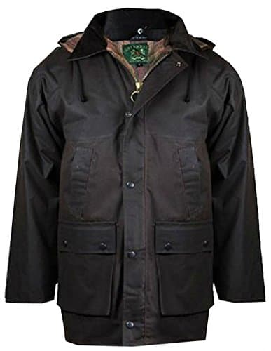 Image of Mens Padded Country Wax Heavy Weather Hunting Fishing Walking Jacket (Brown, 3XL)