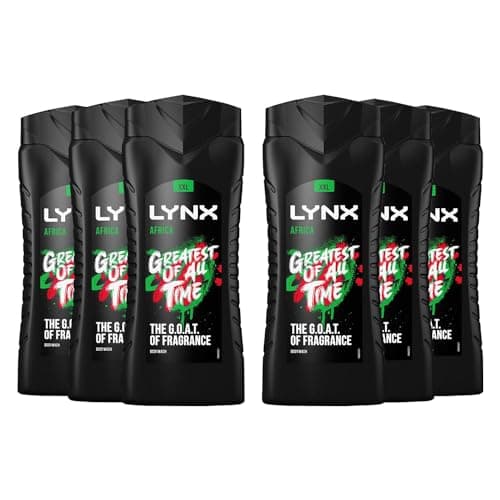 Image of 6 Pack of 500ml Lynx Africa Energy Boost Shower Gel Bodywash With 12 Hour Refreshing Fragrance