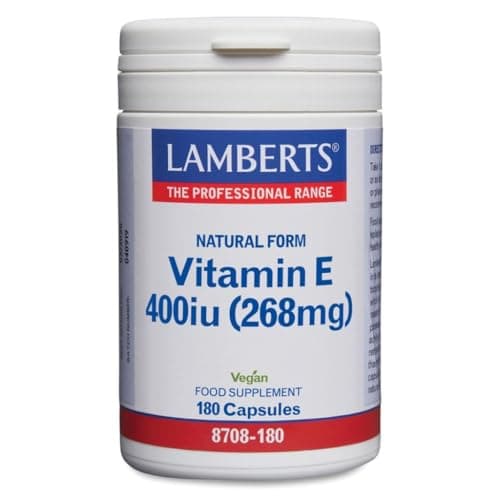 Image of Lamberts Natural Vitamin E 400iu – d-Alpha Tocopherol for Antioxidant Protection – Gelatin-Free – 60 Vegan Capsules