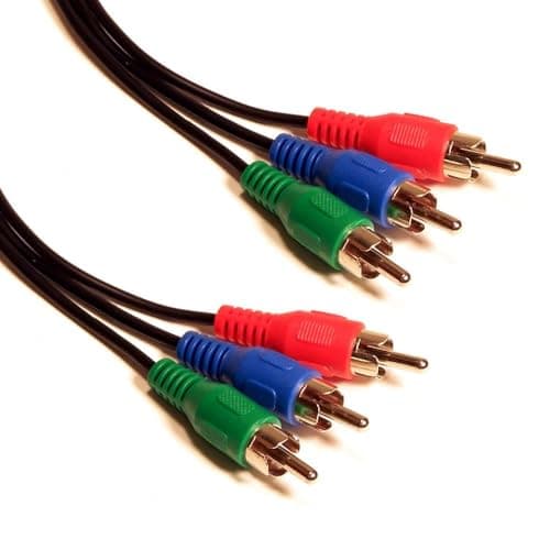 Image of kenable RGB Component Video Cable 3 RCA Phono to 3 RCA Phono Lead for HD TV DVD Blu-ray Player 1m Black