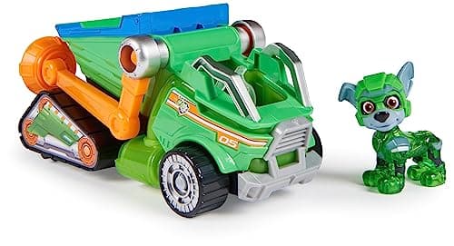 Image of Paw Patrol: The Mighty Movie Toy Recycling Lorry with Rocky Mighty Pups Action Figure, Lights and Sounds, Kids’ Toys for Boys and Girls 3+