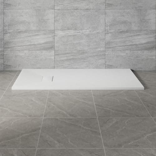 Image of NRG 1400x700mm White SMC Rectangle Shower Tray Slip-Resistance Bathroom Shower Enclosure Base Tray