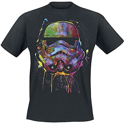 Image of Star Wars Paint Splats Helmet Men's T-Shirt Black XL 100% Cotton Regular