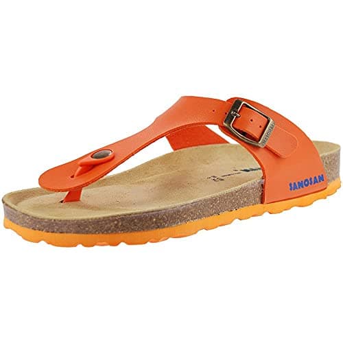 Image of Sanosan Geneve Ladies Toe Post Sandals Sanoflor Orange