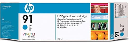 Image of HP 91 775-ml Cyan DesignJet Pigment Ink Cartridge 91 775-ml Cyan DesignJet Pigment Ink Cartridge, Cyan, Designjet Z6100, C9467A, 775 ml, 20-80%