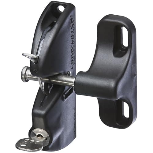 Image of National Hardware V6201 LTCH BLK N346-201 4-9/16" LokkLatch Automatic Keyed Gate Lock Latch in Black