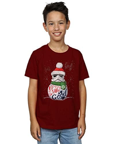 Image of Star Wars Boys Stormtrooper Up to Snow Good T-Shirt Burgundy 7-8 Years