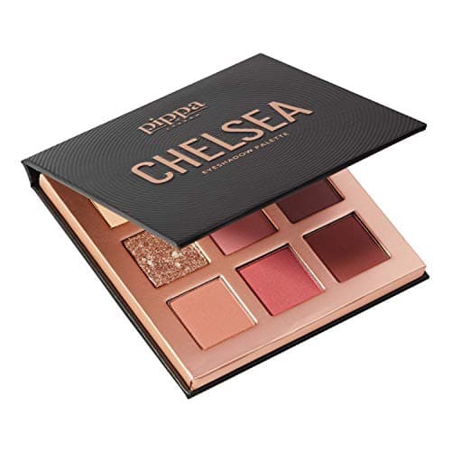 Image of Pippa of London Chelsea Make Up Palette 352 for Cheeks and Eyes with 9 Luxury Eyeshadows, Highlighters and Blushers in Rose Gold case with Mirror