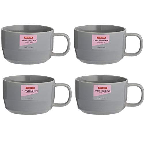 Image of Typhoon Cafe Concept Dark Grey Cappuccino 450ml Cup (Pack of 4)
