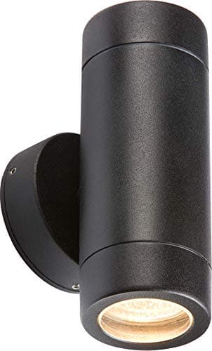 Image of Knightsbridge Outdoor GU10 Up and Down Wall Light in Black