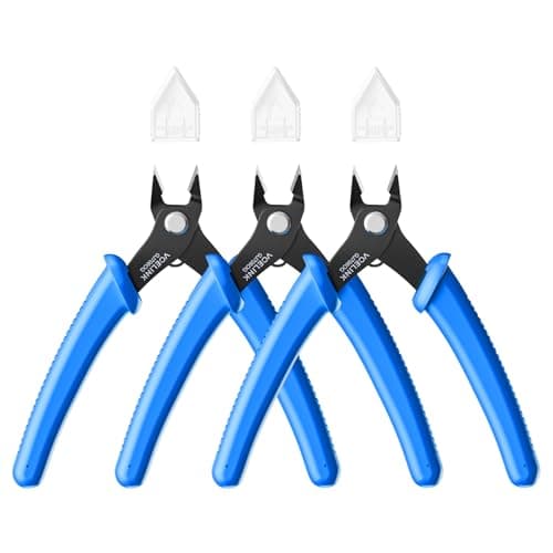 Image of VCELINK Side Cutters Wire Cutters Precision Flush Cutters Small Cable Snips Diagonal Pliers Ideal for Electronic Industry Repair, Jewelry Processing, DIY Model Making 129mm Blue