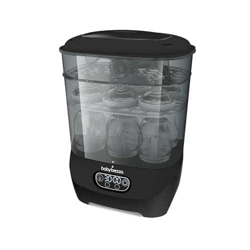 Image of Baby Brezza Steriliser & Dryer Advanced – Electric Steam Steriliser for All Bottles, Dummies & Pump Parts – HEPA Filter – Fits Plastic & Glass – Black