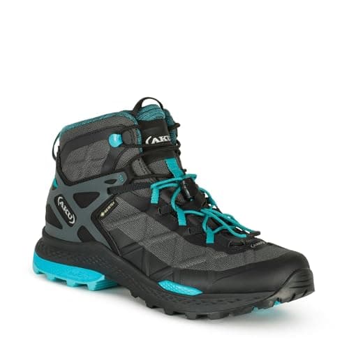 Image of AKU Rocket Mid DFS GTX W'S Hiking Boots, Women, Black/Turquoise, 7.5 UK