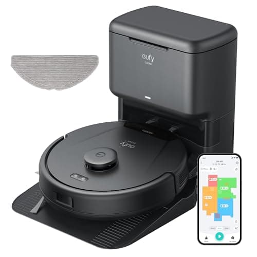 Image of eufy L60 Hybrid Robot Vacuum Cleaner with Mop and Self-Empty Station, Hair Detangling Technology, Up to 60 Days of Hands Free Cleaning, Ultra Strong 5,000 Pa Suction to Remove Hair, Dust, Mop Pad