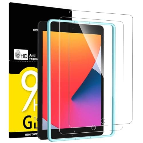 Image of NEW'C 2 Pack Designed for iPad 9(2021)/iPad 8(2020)/iPad 7(2019) 10.2 Inch, 9th/8th/7th Generation, Screen Protector Film - Installation Frame Included