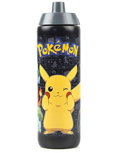 Image of Pokemon Water Bottle For Kids | Pikachu 724ml Plastic Sports Drink Cup | Gamer Gifts Merchandise One Size