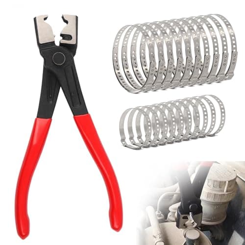 Image of 21 Pcs CV Boot Clamp Pliers, Heavy Duty Hose Clamp Pliers with 20 Adjustable CV Adjustableboot Clips Repair Accessories Tool for Car Truck SUV
