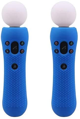 Image of Replacement 1Pair Anti-Slip Silicone Cover Rubber Protective Skin Case Cover for PS4 VR Move PS Move Motion Controller