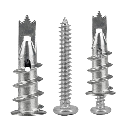 Image of 90 Pcs Heavy Duty Self Drilling Plasterboard Fixings, Plasterboard Wall Plugs and Screws, Metal Raw Plugs and Stainless Steel Screw, Dry Wall Anchor Cavity Drywall Screws for Plaster Wooden Boards