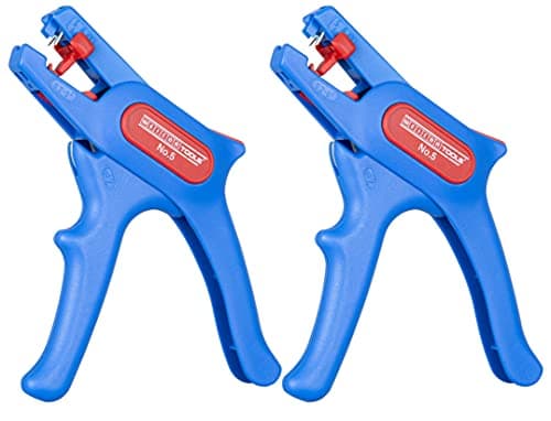 Image of WEICON Automatic Wire Stripping Tool No. 5 | 2-Pack | Wire Stripper Adjustable 0.2-6.0 mm² (24-10 AWG) | Wire Stripping Pliers with Side Cutter up to 2.0 mm | Stripping of Round Cables |TÜV |
