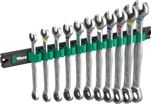 Image of Wera 9630 Magnetic Rail 6000 Joker 1, Ring Ratchet Spanner Set - 05020014001