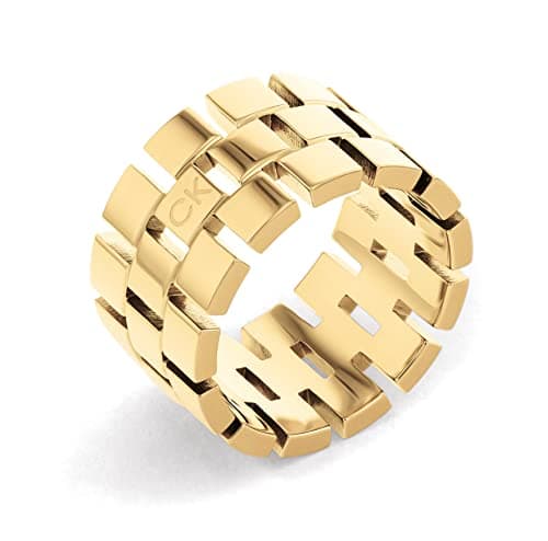 Image of Calvin Klein Women's GEOMETRIC Collection Ring in Yellow Gold - 35000325D