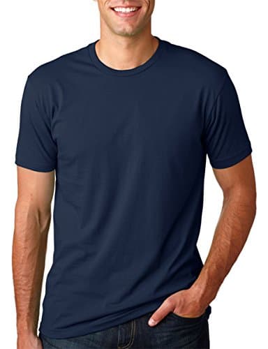 Image of Next Level Mens Cotton Crew - WHITE - XS - (Style # 3600 - Original Label) - Blue -