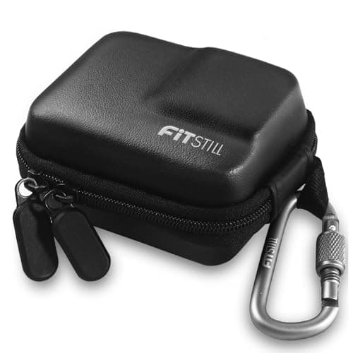 Image of FiTSTILL Black PU Mini Carrying Protective Hard Case for Insta 360 ace pro 2/ace pro/ace/Go Ultra Portable Design with Double Zipper, Accessory for Ace Pro 2/Ace Pro/Go Ultra