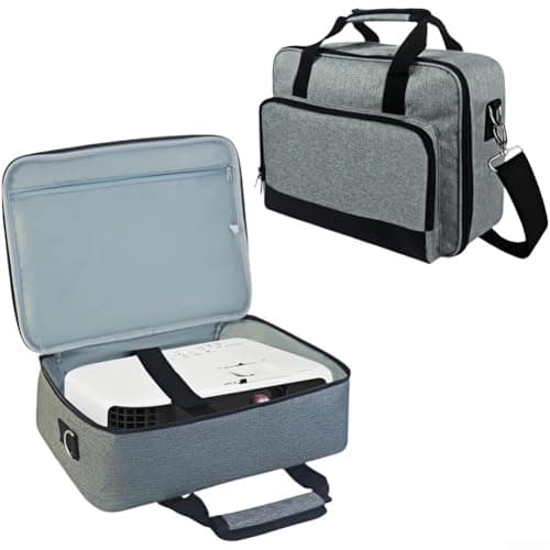 Image of Projector Carrying Case for Mini Projectors Including For ViewSonic Models, Heavy Duty Oxford Cloth Bag with Soft Lining, Shock Absorbent Travel Storage with Accessories