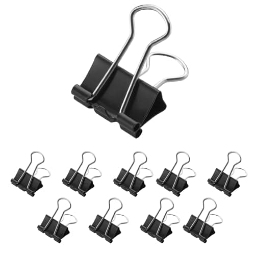 Image of Westcott Foldback Clips 19 mm Black 12 Pieces | Metal Clips for documents | Sturdy and Reusable Paper Clips | 19 mm Clips for Office and Household use | E-10701 00