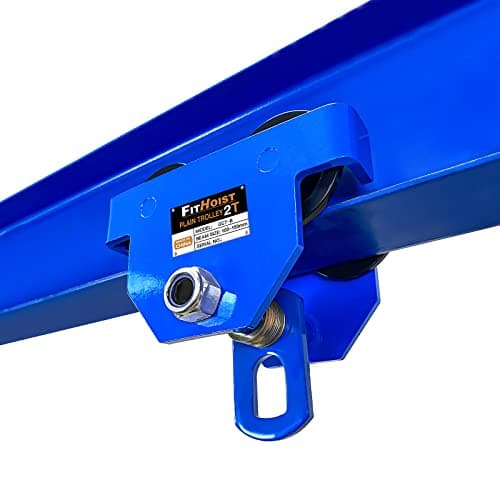 Image of FITHOIST Manually Trolley 2 Ton | 4400LBS Capacity Steel Push Beam Trolley | Adjustable for I-Beam Flange Width 3.9" to 5.9" | Installed onto Various Beams