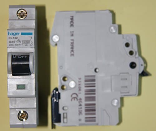 Image of HAGER 32 AMP TYPE C 10 kA MCB CIRCUIT BREAKER 230/400V NC132 463132