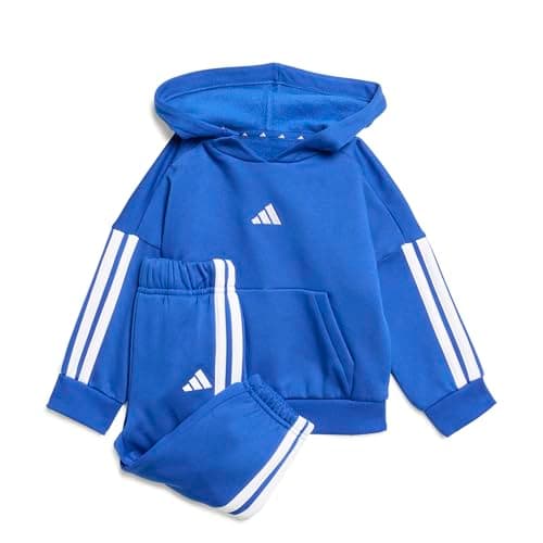Image of adidas Unisex Baby ESSENTIALS HOODED JOGGER, Royal Blue/White/White, 12-18 Months