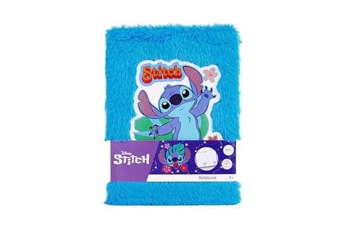 Image of Stitch Notebook Plush A5 Blue | Fluffy Diary for Children | Notebook with Disney Motif | Plush Book for Girls and Boys | Creative Gift from 3 Years | Children's Diary with Lined Pages