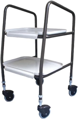 Image of Aidapt Wingmore Sturdy Height Adjustable Trolley. Clip on/off Trays. Ideal for Transferring Meals, Dinner, Tea etc